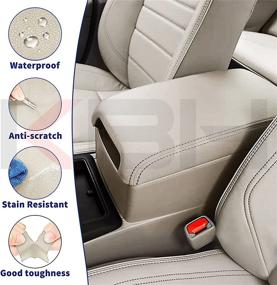 img 1 attached to 🚗 KBH Auto Center Console Armrest Cover for Toyota Camry: 2012-2017 Vinyl Microfiber Leather Replacement in Ivory Beige Shade