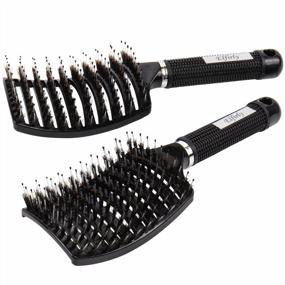 img 4 attached to Get The Perfect Hair Look With Elfirly'S Boar Bristle Vented Hair Brush - Ideal For Men, Women And Professional Styling!