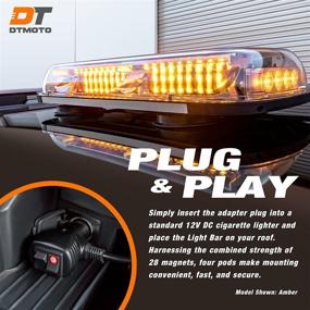 img 2 attached to 🚨 Waterproof 16" Amber LED Mini Light Bar - Powerful Emergency Strobe Warning Flashing light for Trucks, Golf Carts, and More