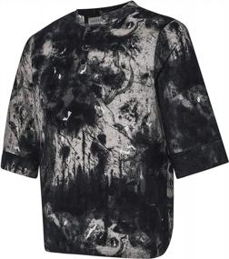img 3 attached to Мужская рубашка для йоги с коротким рукавом с принтом: стильный летний топ для модного комфорта