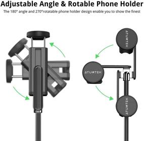 img 2 attached to 📸 ATUMTEK Bluetooth Selfie Stick Tripod: 3-in-1 Aluminum Extendable Selfie Stick with Wireless Remote and Tripod Stand for iPhone 13/12/11 Pro/XS Max/XS/XR/X, Samsung, and Smartphone - Black