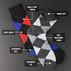 img 1 attached to Debra Weitzner Cotton Patterned Socks - Colorful Argyle Design, Fun And Fashionable Men'S Dress Socks - Pack Of 12 Pairs