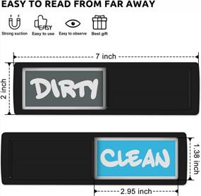 img 3 attached to Upgraded KitchenTour Dishwasher Magnet With Super Strong Magnet - Clear, Bold & Colored Text For Easy Reading - Non-Scratch Magnetic Indicator Sign For Dirty And Clean Dishes - Black