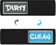 upgraded kitchentour dishwasher magnet with super strong magnet - clear, bold & colored text for easy reading - non-scratch magnetic indicator sign for dirty and clean dishes - black logo