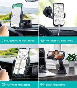 img 3 attached to 📱 4 in 1 Ultra Steady Phone Car Holder: Secure & Convenient Mount for iPhone 12 Pro Max/12/11 Pro/11/SE/XS/8 Samsung - Easy One-Handed Operation!