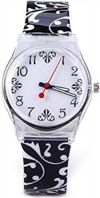 img 4 attached to Часы ELEOPTION для девочек-подростков. Прекрасные аналоговые кварцевые силиконовые наручные часы. Водонепроницаемые повседневные часы с удобным ремешком из смолы для девочек.