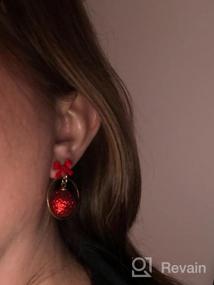 img 7 attached to Add Festive Sparkle To Your Look With ALoveSoul Christmas Earrings - Christmas Tree, Apple, And Ball Asymmetric Designs