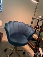 img 1 attached to Comfy Guyou Faux Fur Office Chair With Swivel Base, Gold Accents, And Upholstered Armchair Design - Ideal For Vanity Or Home Office Use By Girls And Women; Baby Blue Color Option Available review by Lauren Yazzie