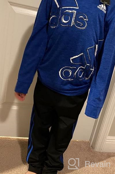 img 1 attached to 👕 adidas Boy's Long Sleeve Melange Hooded Tee and Tapered Pants Set review by Floe Rankin