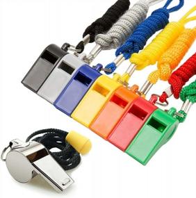 img 4 attached to 8PCS Sports Whistles With Lanyard By Fya Whistle - Loud Crisp Sound Referee Coaches Officials Bulk Pack
