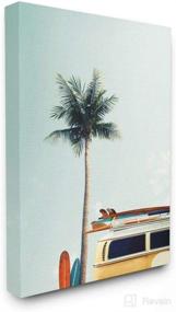 img 4 attached to 🚌 Yellow Surf Bus with Palm Tree Photography Canvas Wall Art, 24 x 30, by Design Fabrikken - Stupell Industries