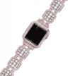 women's crystal diamond dressy elastic stretch bracelet compatible with apple watch band 38mm 40mm se series 6/5/4/3/2/1 and bling case - secbolt bands logo