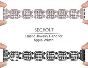 img 2 attached to Women'S Crystal Diamond Dressy Elastic Stretch Bracelet Compatible With Apple Watch Band 38Mm 40Mm SE Series 6/5/4/3/2/1 And Bling Case - Secbolt Bands