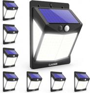 claoner outdoor solar motion lights - 8 pack security lights with motion sensor, all night brightness control, and wide angle waterproof wall lights for enhanced visibility логотип