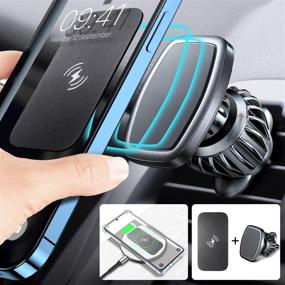 img 4 attached to eSamcore Cell Phone Magnet Sticker: Wireless Charging & Magnetic Mount for Car – Soft Plate & Vent Clip Compatible with Samsung Galaxy iPhone