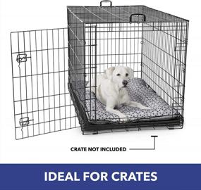 img 2 attached to Gray Dog Crate Pet Bed Deluxe Plush Fill Reversible Paw Print Design Machine Washable 42"X28"X2.5