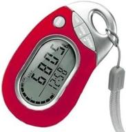 pocket pedometer red holster: pedusa pe-771 tri-axis multi-function for accurate step tracking logo