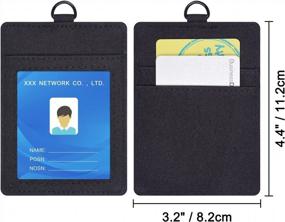 img 3 attached to Durable Wisdompro ID Badge Holder With Breakaway Buckle And Credit Card Slots - Vertical Black