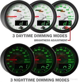 img 1 attached to 📈 MaxTow Double Vision 30 PSI Fuel Pressure Gauge Kit: White Face, Green LED, Analog & Digital Readouts, for Diesel Trucks - 2-1/16" 52mm