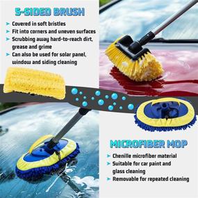 img 2 attached to 🚗 INGOFIN Ultimate Car Cleaning Set: Complete Car Wash Kit with Bristle Brush, Microfiber Mop, Squeegee and More!