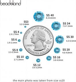 img 2 attached to 1440 Piece Flat Back Aquamarine Crystal Rhinestones - SS10 (2.7-2.8Mm) - 1.3Mm To 6.5Mm Round Gems