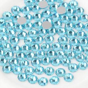 img 4 attached to 1440 Piece Flat Back Aquamarine Crystal Rhinestones - SS10 (2.7-2.8Mm) - 1.3Mm To 6.5Mm Round Gems