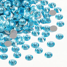 img 3 attached to 1440 Piece Flat Back Aquamarine Crystal Rhinestones - SS10 (2.7-2.8Mm) - 1.3Mm To 6.5Mm Round Gems