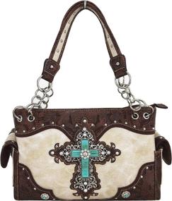 img 3 attached to Western Rhinestone Leather Concealed Shoulder Women's Handbags & Wallets : Totes