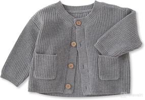 img 4 attached to Pureborn Baby Toddler Sweaters: Warm Cotton Knit Cardigan Coat with Button Closure - Girls Boys Outwear