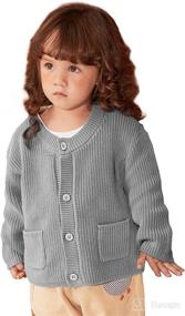 img 3 attached to Pureborn Baby Toddler Sweaters: Warm Cotton Knit Cardigan Coat with Button Closure - Girls Boys Outwear