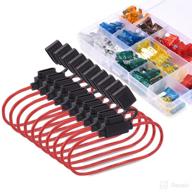 🚗 mictuning inline fuse holder: 120 pcs standard blade fuse assortment kit for cars boats trucks - includes fuse puller & 10 pack логотип