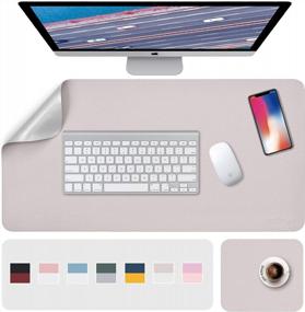 img 4 attached to XL Desk Pad & Mouse Mat 2 Pack - Waterproof PU Leather, 31.5" X 15.7" + 8"X11", Gray/Silver Home Office Table Protector Blotter Gifts
