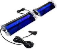 lattofigy 2 in 1 dash emergency strobe lights 2x14 inch 24led safety hazard warning lights interior front/rear windshield deck split light bar for car truck vehicles (blue) логотип