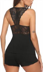 img 1 attached to Avidlove Womens Pajama Set Lace Sleepwear Sexy Lingerie Cami And Shorts Set Nightwear Black