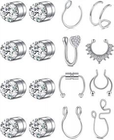 img 4 attached to Faux Nose Rings Collection: QWALIT'S Wide Range Of Fake Nose And Septum Rings For Women
