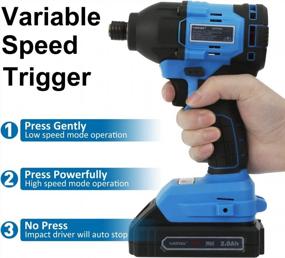 img 1 attached to Cordless Impact Driver Kit,20V MAX 1/4" Impact Driver Set With 1770 In-Lbs Torque,Brushless Power Impact Driver With 2.0Ah Li-Ion Battery,LED Light,1 Hour Fast Charger And Tool Bag
