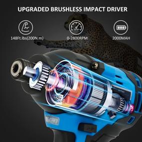 img 3 attached to Cordless Impact Driver Kit,20V MAX 1/4" Impact Driver Set With 1770 In-Lbs Torque,Brushless Power Impact Driver With 2.0Ah Li-Ion Battery,LED Light,1 Hour Fast Charger And Tool Bag