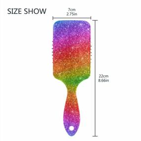 img 2 attached to Rainbow Pattern Hair Brush For Women Girls | Soft Nylon Pins, Anti-Static & Air Cushion Comb