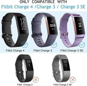 img 2 attached to 8 Pack Sport Bands: Fitbit Charge 4/3 Compatible, Classic Soft Silicone Replacement Wristbands Straps (8 Pack B, Small)