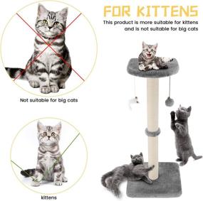 img 2 attached to 🐱 Ahomdoo Cat Scratching Post 30-inch: Sisal Rope, Interactive Toys, Plush Platform, and Hanging Toy Balls