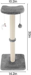 img 3 attached to 🐱 Ahomdoo Cat Scratching Post 30-inch: Sisal Rope, Interactive Toys, Plush Platform, and Hanging Toy Balls