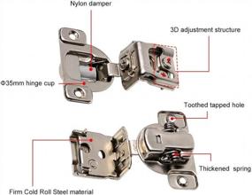 img 3 attached to Homdiy HDSCH114 Soft Close Cabinet Hinges - 24 Pack, 1-1/4in 3-Way Adjustability Overlay Hardware for Kitchen Cabinets