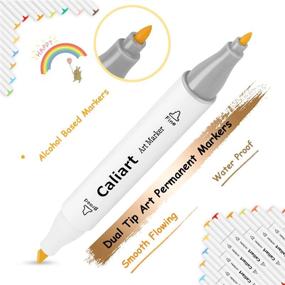 img 2 attached to Caliart 81 Colors Alcohol Based Dual Tip Permanent Artist Art Markers For Adult Kid Coloring Book Illustration Painting Card Making With Bonus Colorless Blender Marker