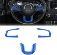 🔵 cherocar jl jt steering wheel covers panel decoration | interior accessories for jeep wrangler jl 2018-2021 | jeep gladiator jt 2020-2021 - blue… логотип