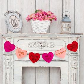 img 4 attached to Valentine'S Day Felt Heart Garland Banner - 9.8 Ft For Wedding, Engagement & Anniversary Parties