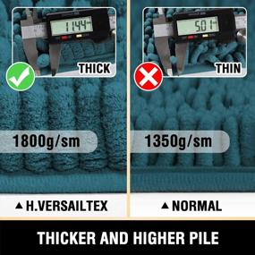img 3 attached to Non Slip Luxury Chenille Bathroom Rug Mat - Extra Soft And Absorbent Shaggy Rugs For Bath Room, Tub - 20X32 Dark Teal Plush Area Carpet Mats, Washable & Fast Drying Bathroom Mats