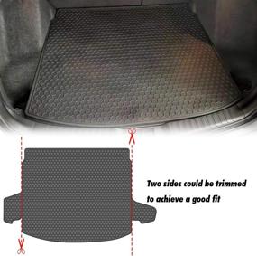 img 3 attached to 🚗 Biosp Black Heavy Duty Rubber Car Rear Trunk Mat Cargo Liner for Honda CR-V CRV 5th 2017 2018 2019 2020 - Custom Fit, Waterproof, Odorless, All Weather