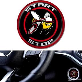 img 4 attached to 🚘 WENGUISP Button Start Center Control Switch Knob Decorative Sequin Cap Cover Trim for Dodge Charger Challenger Scat Pack 2015-2020 (Sticker Included), A-392