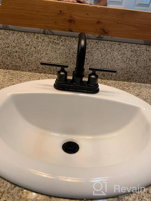 img 1 attached to 2-Handle 4-Inch 3-Hole RV Sink Bathroom Faucet With Lift Rod Drain Stopper & Supply Hoses By WOWOW Black Centerset review by Jeremy Marshall