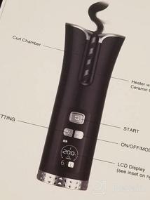 img 7 attached to USB-аккумуляторная автоматическая плойка для волос с керамической палочкой, ЖК-дисплеем и таймером - портативная плойка для завивки пляжных волн для высокой производительности (черный)